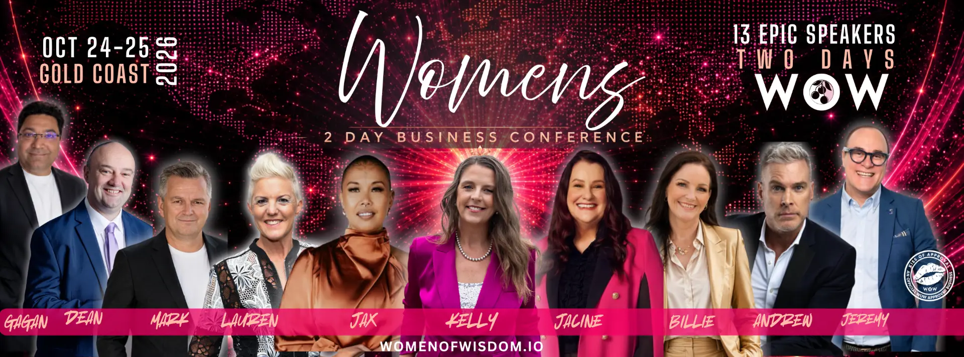 WOW 2 Day Women's Business Conference, 24-25 October 2026, Gold Coast — 13 speakers including Kelly Kingston